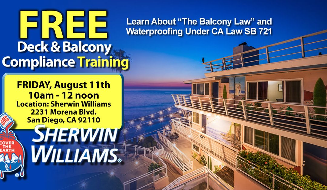 Waterproofing and Compliance Training for CA SB-721 Balcony Law